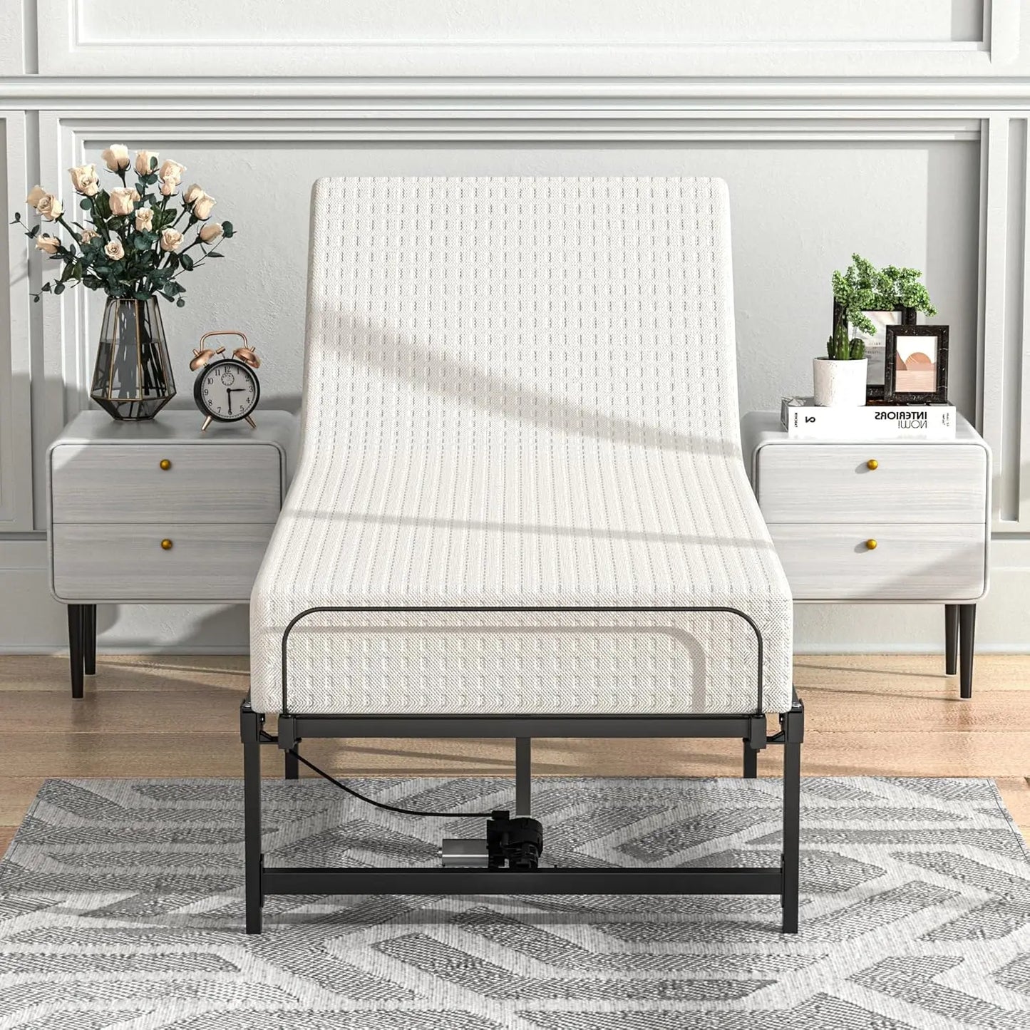Electric Bed Base with Head and Foot Incline Low-Noise Motor