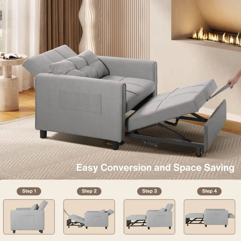 Chair Bed, Convertible Sofa Chair Sleeper Chair Pullout Mobility Beds