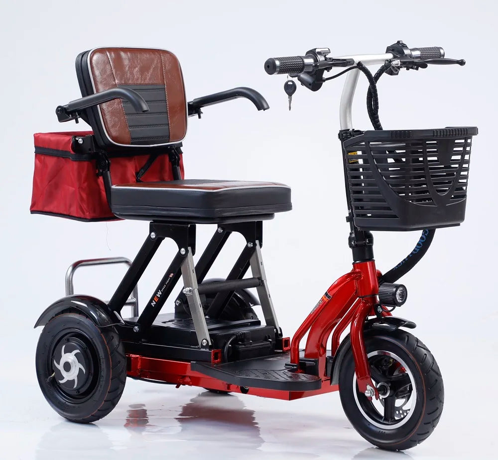 Motor cheap elderly enclosed foldable mobility electric tricycles