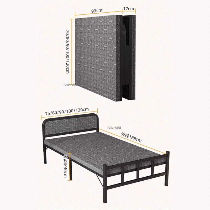 Folding Bed Single Home Simple Lunch Break Bed Iron Office