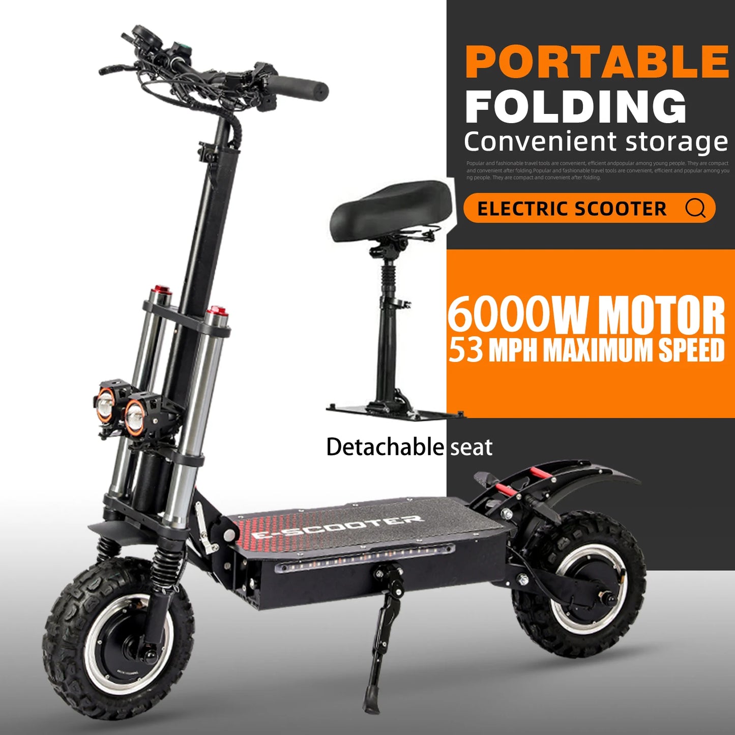 Electric Scooter with Seat for Heavy Adults Motor Power