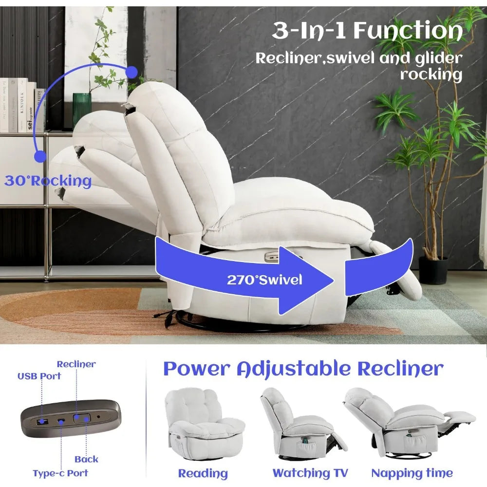 Electric Recliner with Massage and Heating Function with Sofa