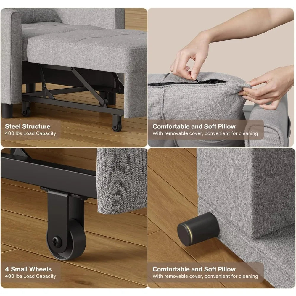 Chair Bed, Convertible Sofa Chair Sleeper Chair Pullout Mobility Beds