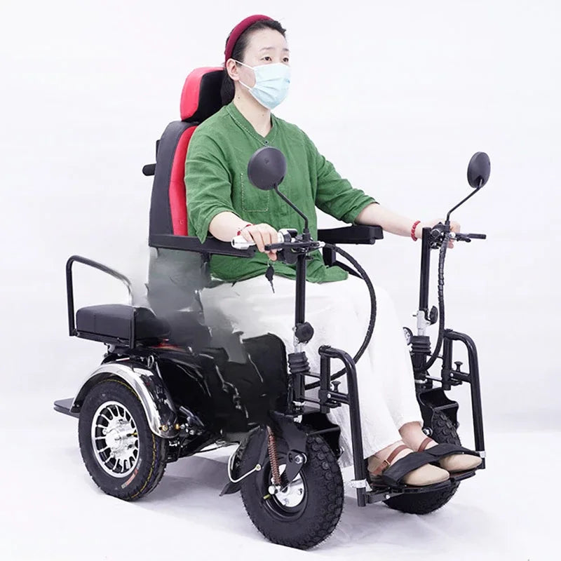 Electric wheelchair assisted walking, intelligent standing handle