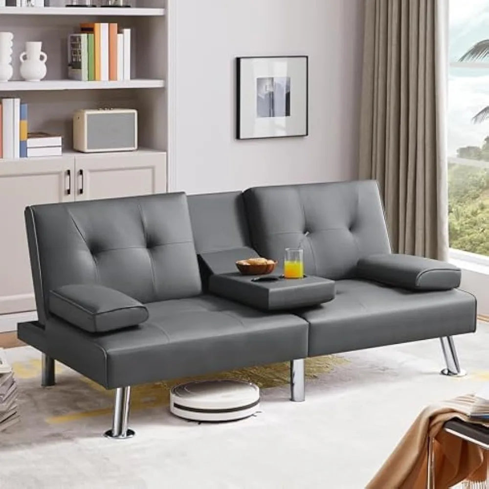 Mobility Beds Adjustable Couch Sleeper Modern Faux Leather Home