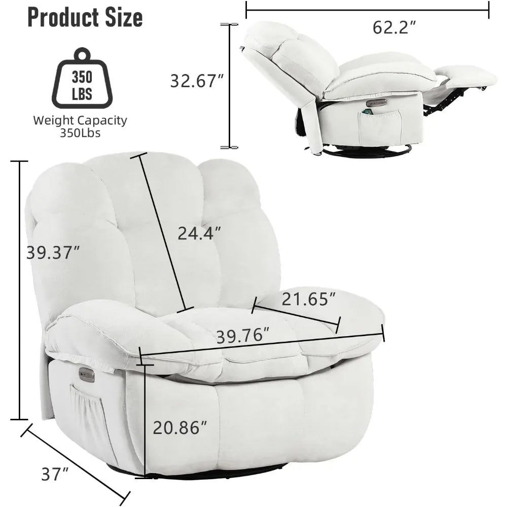 Electric Recliner with Massage and Heating Function with Sofa