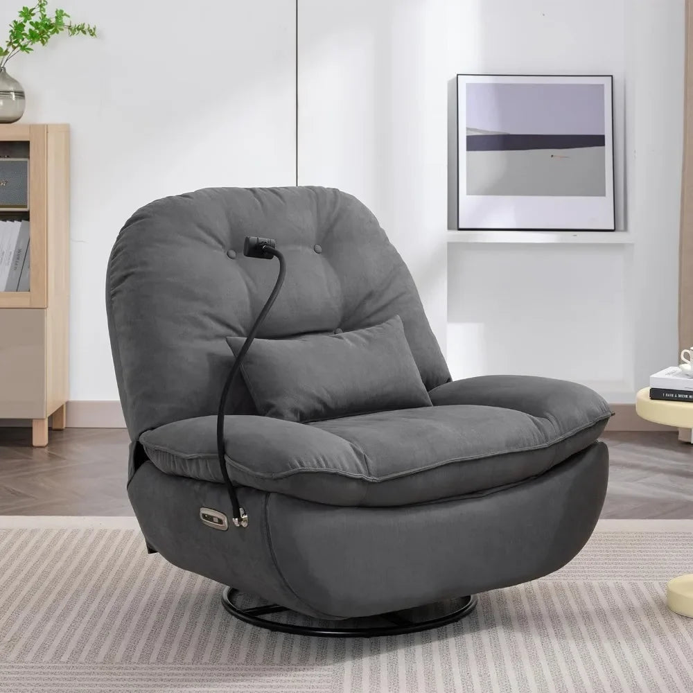 Electric recliner chair with rotating lifting voice wake-up function