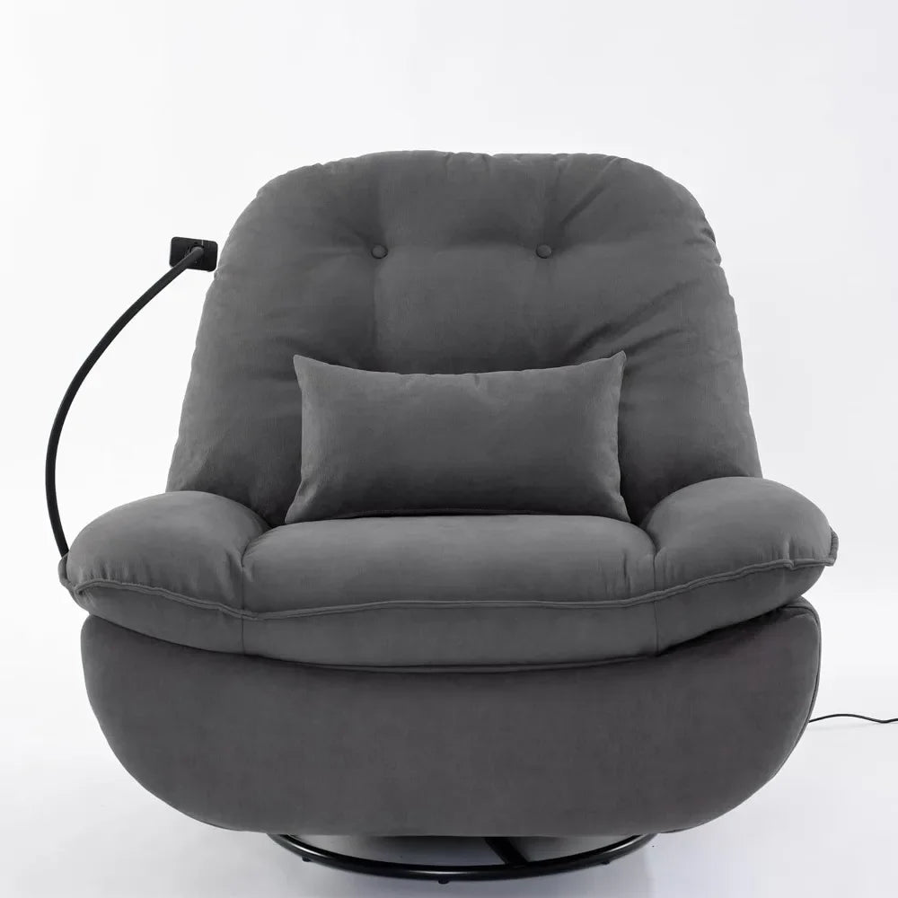 Electric recliner chair with rotating lifting voice wake-up function