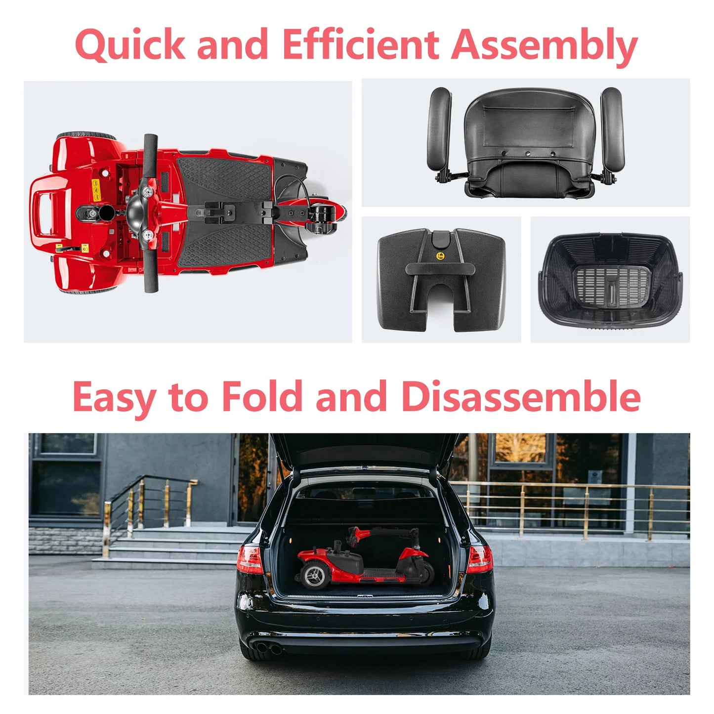Mobility Scooters Wheel Foldable Electric Car Power Wheelchair