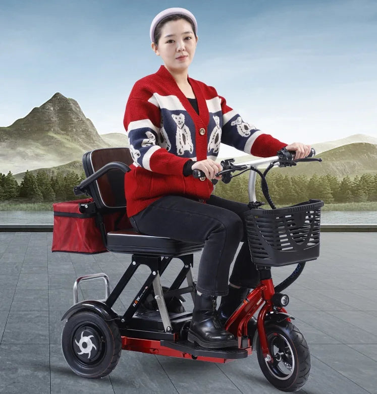 Motor cheap elderly enclosed foldable mobility electric tricycles