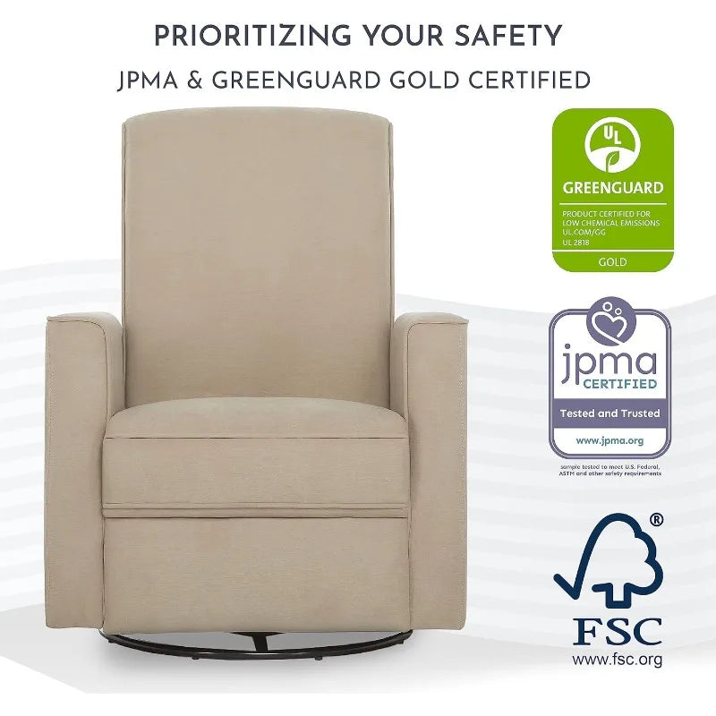Seating Glider Swivel, Rocker, Recliner, Glider for Nursery in Fawn