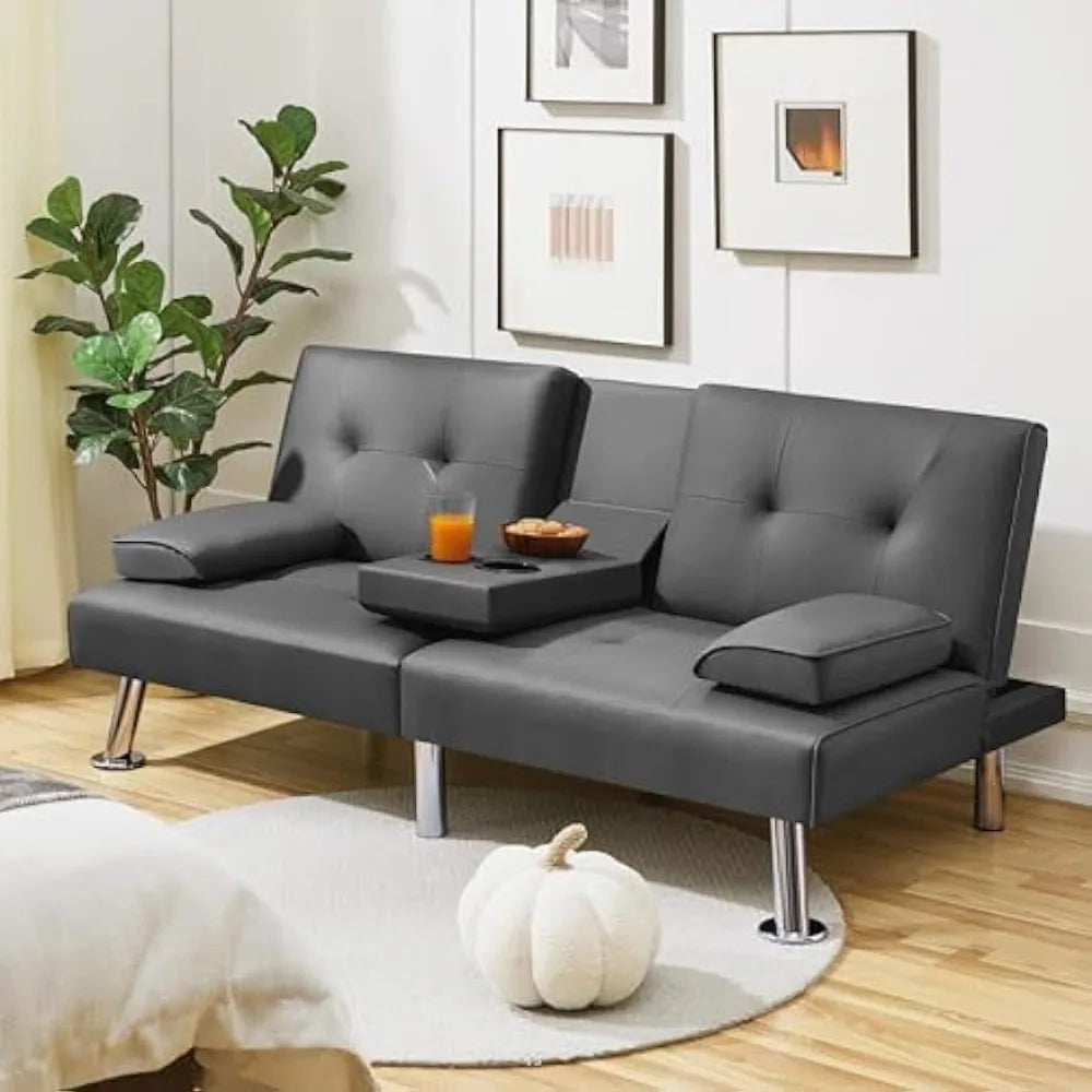 Mobility Beds Adjustable Couch Sleeper Modern Faux Leather Home