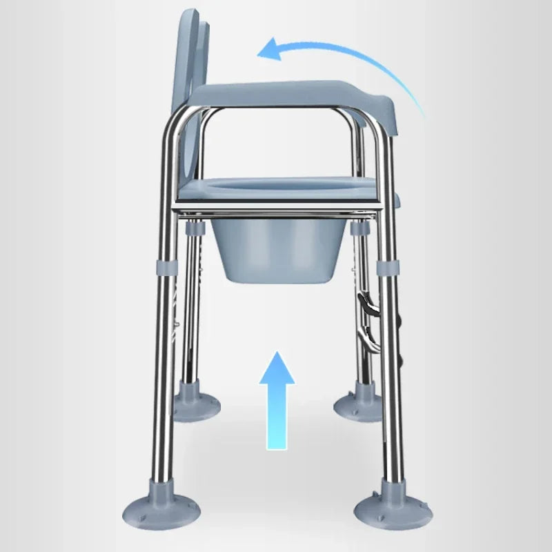 Toilet Booster Chair with Handrails Portable Elderly Toilet Seat