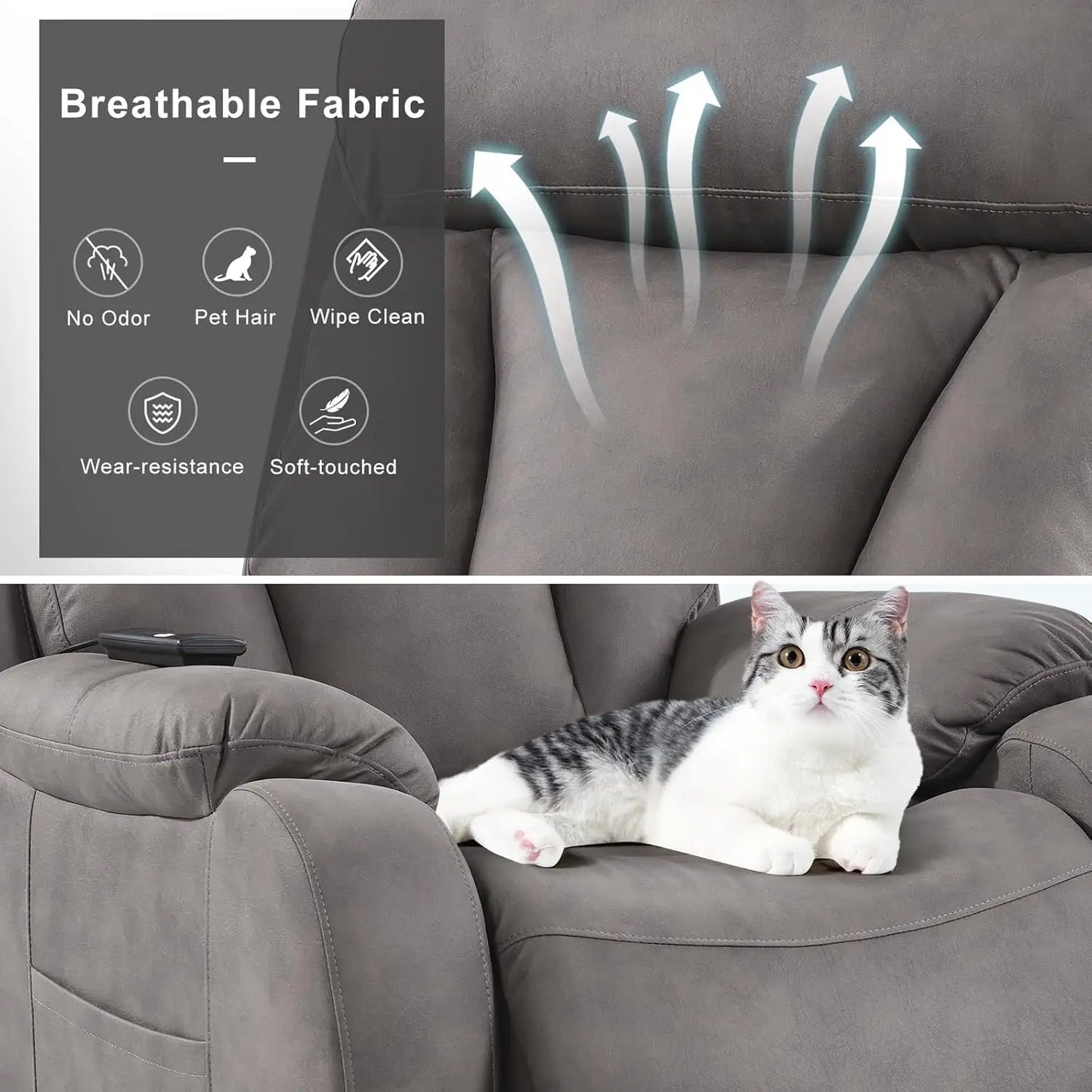 Small Power Lift Chair for Elderly Handpicked Fabric Mute Motor