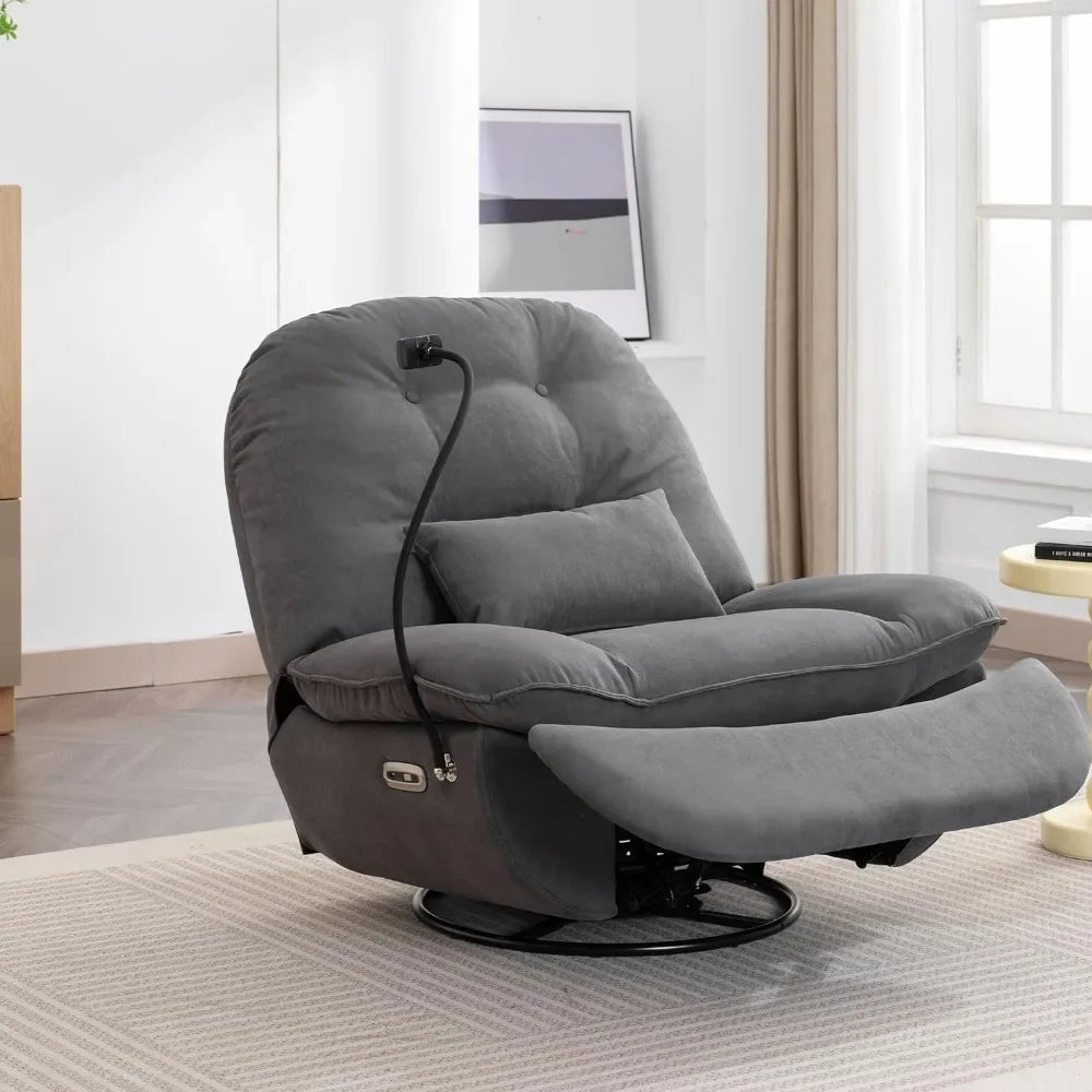 Electric recliner chair with rotating lifting voice wake-up function