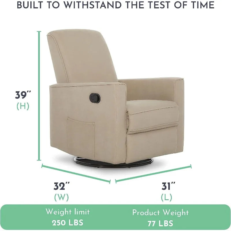 Seating Glider Swivel, Rocker, Recliner, Glider for Nursery in Fawn