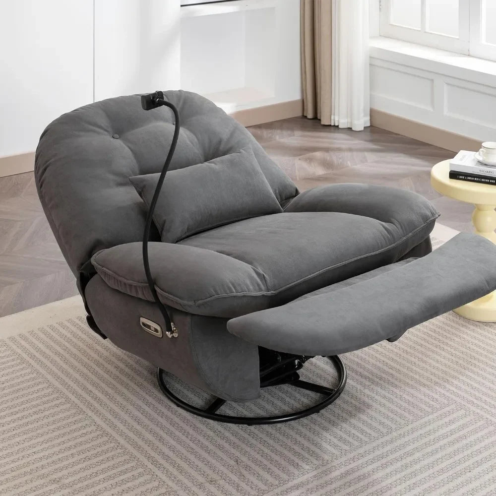 Electric recliner chair with rotating lifting voice wake-up function