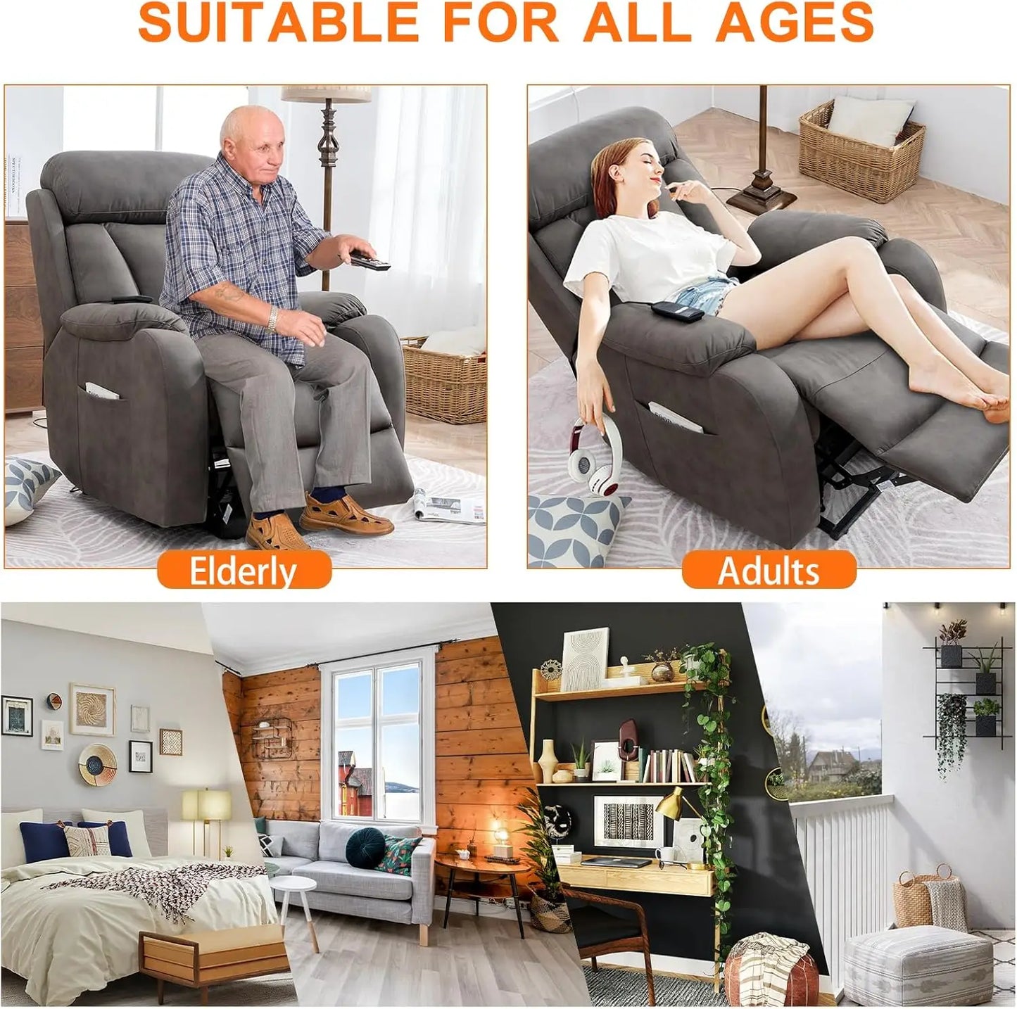 Small Power Lift Chair for Elderly Handpicked Fabric Mute Motor