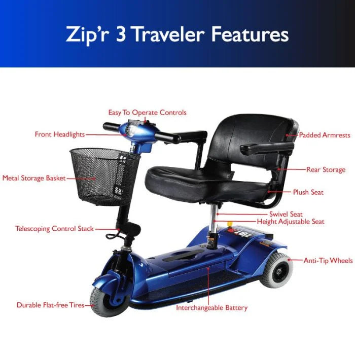 Zip'r 3-Wheel Compact Scooter - Mobility Range