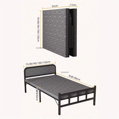 Folding Bed Single Home Simple Lunch Break Bed Iron Office