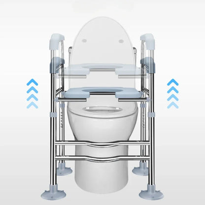 Toilet Booster Chair with Handrails Portable Elderly Toilet Seat