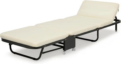 Folding Bed with Mattress, Rollaway Day Bed Cot Size for Position